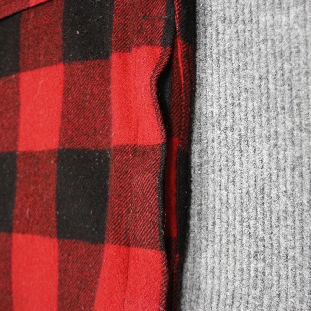 Vintage 50s LL Bean Wool Buffalo Plaid Cruiser Jacket Mens‎ Red Black Full Zip
